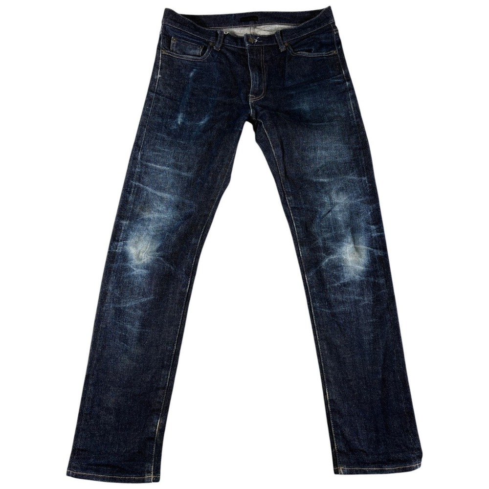 Uniqlo Jeans Men 30x34 Dark Wash Selvedge Slim Straight Denim 321-413966 Western